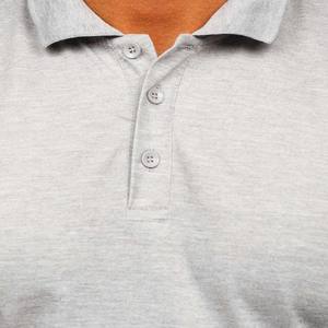 100% algodón Jersey gris para hombre suave manga corta Polo transpirable - Product Image 4