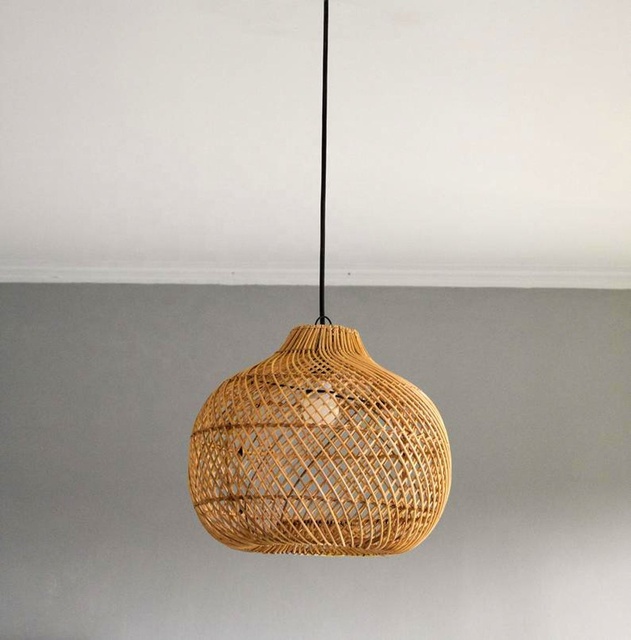 Wholesale Basket Rattan Pendant Light / Chandelier Lights with Handmade Woven Home Decor Lamp Fixtures/ Wicker Pendant Hanging L