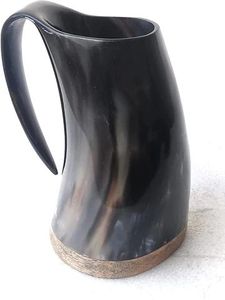 Tazas de cerveza de cuerno para beber vikingo natural Taza de cuerno para beber vikingo de calidad premium Taza de cuerno vikingo para ocasión navideña - Product Image 3