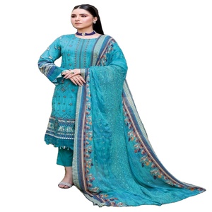 Trajes de lujo de 3 piezas listos para usar para niñas Dr Haris Brand Pakistani Lawn con bordado Top Indian & Pakistani Clothing - Product Image 1