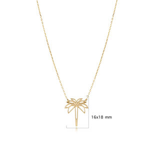 Plain Palm Tree Design Turkish Handmade 925 <b>Sterling</b> <b>Silver</b> Women's Engagement & Wedding Charm <b>Necklace</b> Wholesale - Product Image 3