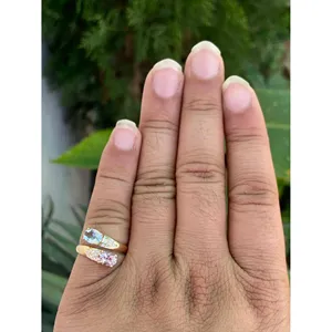 14k Gold Aquamarine Morganite Diamond <b>Ring</b> Elegant Jewelry <b>for</b> <b>Men</b> and Women - Product Image 4