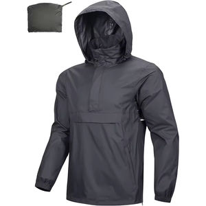 Elegante chaqueta impermeable para la lluvia para hombre, cortavientos para exteriores, ligero, transpirable, para senderismo, OEM, logotipo personalizado, proveedor de fábrica - Product Image 2