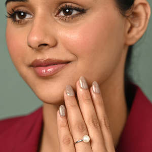 NOVAMART Fine Buy Premium 925 Sterling <b>Silver</b> AAA Grade Round Pearl <b>Rings</b> for <b>Women</b> <b>Wedding</b> Engagement Wholesale Export - Product Image 3