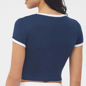 Crop top pour femme avec logo personnalisé, vente en gros de crop tops en coton de haute qualité pour femmes - Product Image 3