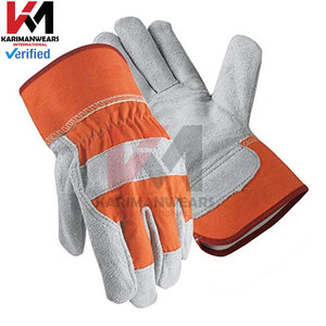 Guantes de trabajo de cuero de alta resistencia Premium con puño de seguridad Diseño de pulgar Guantes protectores duraderos para jardinería y paisajismo - Product Image 4