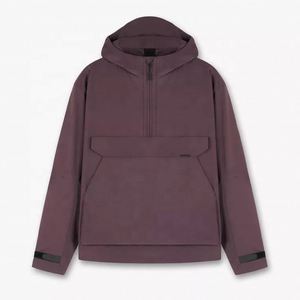 Veste bomber à capuche DOVEN avec logo personnalisé pour homme, coupe ample, en nylon, grande poche avant, décontractée pour l'automne - Product Image 2