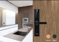 Serrure de porte intelligente à empreintes digitales en alliage d'aluminium haute sécurité, carte RFID, application Tuya TTlock, code de mot de passe, stockage de données cloud pour bois