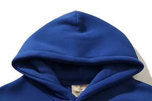 เสื้อฮู้ดดี้โอเวอร์ไซส์ ยูนิเซ็กซ์ ผ้าฝ้ายทอ 100% ป้องกันขนร่วง สไตล์สตรีทแวร์ แขนยาว สำหรับฤดูใบไม้ร่วงและฤดูหนาว ดีไซน์ลายเรียบ - Product Image 4