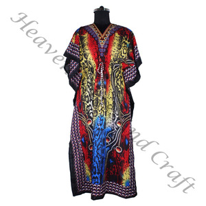 KFL001 Moda sin mangas Pure Silk Long Kaftan Tallas grandes Ropa de dormir para mujer - Product Image 4
