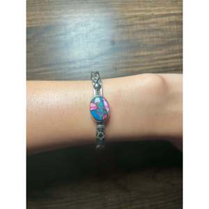 Navajo-Made Mohave Turquoise & Sterling Silver Cuff Bracelet Cultural Collectible Jewelry - Product Image 5