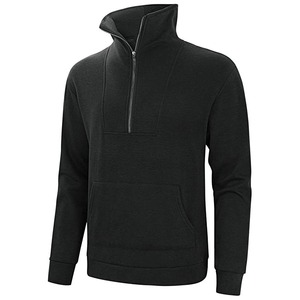 Sweat-shirt à demi-fermeture éclair en coton de haute qualité pour hommes OEM ODM Custom Factory Mock Neck Hoodies Half-Zip Sweatshirts - Product Image 1