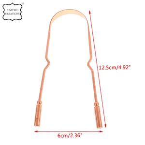 Raspador de lengua plano en forma de U de cobre puro 100%, accesorio de cuidado bucal ecológico con logotipo personalizado - Product Image 2