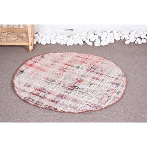 Alfombra turca Vintage moderna de 2,8x2,8 pies, lana Beige, área grande, rectángulo con patrón abstracto para adolescentes, estilo Tabriz, respaldo de látex - Product Image 2