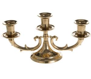 Bougeoir en laiton doré bougeoir trois côtés en laiton pour fournitures d'église décoration d'église - Product Image 3