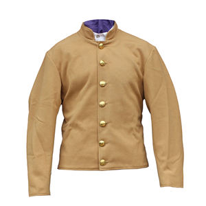 เสื้อคลุมเครื่องแบบทหารใต้ยุคสงครามกลางเมืองแบบจำลอง ทำจากผ้าขนสัตว์สีพื้น - Product Image 1