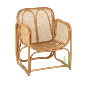 Sillón de mimbre natural, sillón moderno de ratán con cojín, sillón de caña de mimbre hecho a mano en HNH Craft Factory - Product Image 1