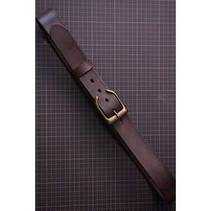 Wholesale Customized Solid Square Cow Hide Leather Belt Steel Buckle Waterproof Heavy Duty Custom Length OEM ODM Reasonable - Product Image 2