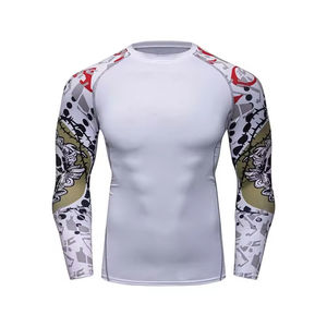 Mangas de sublimación MMA de talla grande para hombre, protector contra sarpullidos, logotipo personalizado, camisa de manga completa de compresión para hombre, protector contra sarpullidos BJJ - Product Image 1