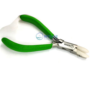 Pince à boucler ronde et plate en acier inoxydable de haute qualité, 5 pouces, pour la fabrication de bijoux en fil souple, la création de perles, la fabrication de bracelets - Product Image 1