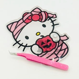 ถาดใส่ขนตาปลอมแบบแผ่นอะคริลิคทำมือลายเฮลโลคิตตี้ พร้อมที่คีบแม่เหล็ก ลายหัวใจ ขนตาปลอมแบบแบน MINK ขายดี - Product Image 6