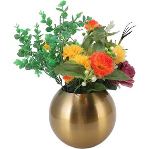 Design moderne Vase à fleurs en métal doré mat Décoration intérieure de luxe avec revêtement en poudre pour de superbes compositions florales - Product Image 6