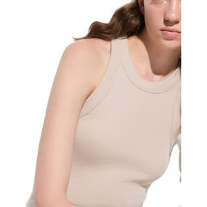 Camiseta Deportiva Ligera para Mujer, 100% Algodón, Cuello Redondo, Corte Regular, Sin Mangas, Logotipo en la Parte Delantera, Estilo Diario - Product Image 4