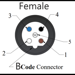 M12 B Código Hembra Recto 0 Grados 5 Pines con 4*0,34mm PUR Sin Blindaje Negro Cable-5Mtr - Product Image 6