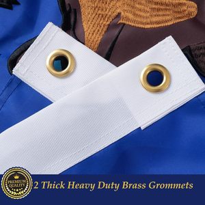 TOPFLAGS 3x5 Outdoor Michigan for State <b>Flag</b> Embroidered Satin Pennant Heavy Duty Sewn Stripes 2 Brass Grommets Michigan State - Product Image 2