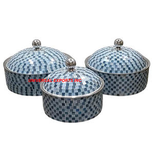 Réchauffeur de nourriture carré en bois Noyer fini Casserole de luxe Mariage Décoratif Designer Nouveau Réchauffeur de nourriture en bois - Product Image 3