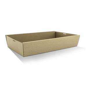 Plateau de service en carton ondulé écologique pour fêtes traiteur personnalisable pour événements et plats à emporter Kraft durable - Product Image 1