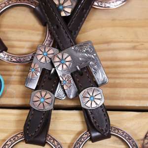 Ensemble de tête et de poitrail pour cheval, style western, très vendu, orné de fleurs, perlé, avec ferrures en laiton et acier inoxydable, pour l'équitation - Product Image 5