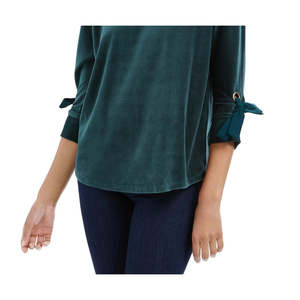 Maglione da Donna Charter Club Taglia Grande in Velluto Verde Scuro con Maniche Annodate - Product Image 3