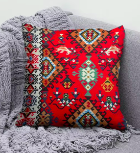 Modern Ethnic Geometric Style Wool Kilim Rug Handmade Eco-Friendly Reversible Woven <b>Square</b> Cushion <b>Pillow</b> Home MAA&company - Product Image 3