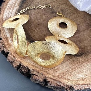 Bracelet jonc en laiton indien plaqué or fait à la main meilleur bracelet rond de créateur qualité indien à la mode élégant - Product Image 4