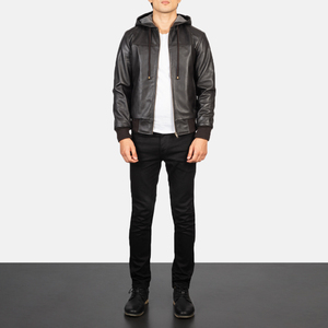 Men's New Fashion Casual Wear Leather <b>Jacket</b> Solid Color Comfortable Streetwear with Front Logo - Product Image 2