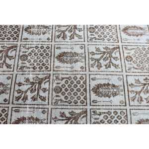 พรมวินเทจลายตุรกี ขนาด 3.3x4.6 ฟุต พรมขนสัตว์สีเทา - Product Image 4