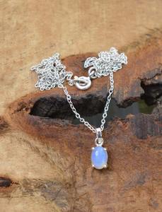 จี้925สไตล์โบโฮสีเงินสเตอร์ลิงทำด้วยมืออัญมณีโอปอลอัญมณีชุบโรเดียมสำหรับผู้หญิง - Product Image 3