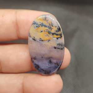 พลอยเดนไดรต์อะมีทิสต์แท้ 100% คุณภาพสูง ทรงหลังเรียบ สำหรับทำจี้ แหวน สร้อยคอ เครื่องประดับ - Product Image 1