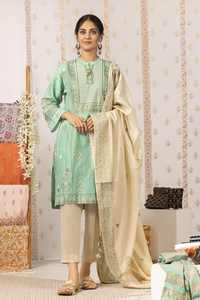 Mousseline de soie brodée fantaisie pakistanaise Shalwar Kameez Dupatta pour femmes robes de pelouse costumes de pelouse designers de pelouse pakistanais - Product Image 2