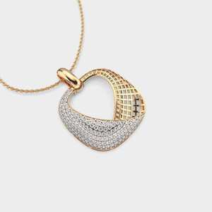 Swirling Mesh Diamond Pendant Moissanite Religious Style Women's Engagement Party <b>Gift</b> Suitable Sterling Silver Strand Type - Product Image 3