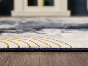 Alfombra turca de lujo hecha a máquina, color azul Flosh, premium, para sala de estar, del fabricante de Gaziantep. - Product Image 3