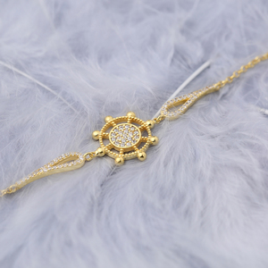 สร้อยข้อมือรูปทรงวงล้อเรือ ดีไซน์สวยงาม สำหรับผู้หญิง ขายส่ง เงินแท้ 925 เครื่องประดับทำมือสไตล์ตุรกี ขายส่ง - Product Image 2