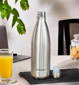 Durable 1-Litre Stainless <b>Steel</b> <b>Water</b> <b>Bottle</b> Leakproof and Rust Proof with Gym Friendly Design and Disposable Straw Accessory - Product Image 1