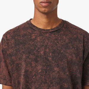 Camiseta unisex de verano con lavado ácido, tela de estambre para hombre de algodón 100% Vintage de gran tamaño personalizada a la moda - Product Image 6