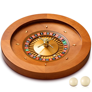 Juego de ruedas de ruleta de madera profesional de 20 pulgadas con cuentas de ruleta para juego de mesa de Casino - Product Image 1