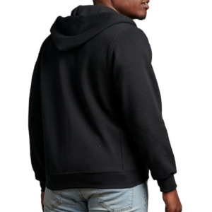 Jet <b>Black</b> Colour Zipper Style Hoodie Cotton <b>Fleece</b> With Custom Colour & Embroidery For Best Price Hot Sale Hoodie For Unisex - Product Image 2