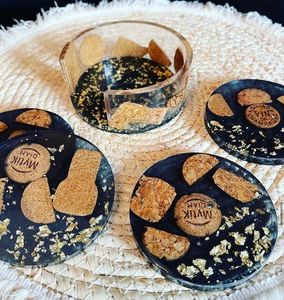 Resin <b>Coaster</b> 5mm Thick <b>Heat</b> Resistant with Modern Luxury Design for Decorative Display and Durable Use - Product Image 3