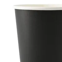 Cangkir Kertas Bio-Coated Ø 80 mm 8Oz 200Ml Hitam Dinding Tunggal Untuk Minuman Panas Latte Cafe - 1000 pcs/karton
