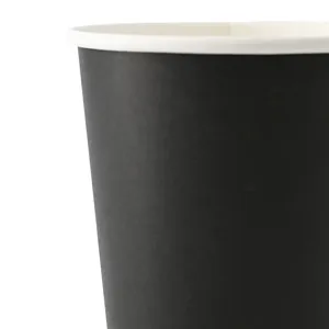Ø 80 mm Bio-Coated 8Oz 200Ml Black Single Wall Bio Coated Paper <b>Cups</b> Takeaway Cafe Hot <b>Latte</b> Mugs For Beverage - 1000 pcs/carton - Product Image 4